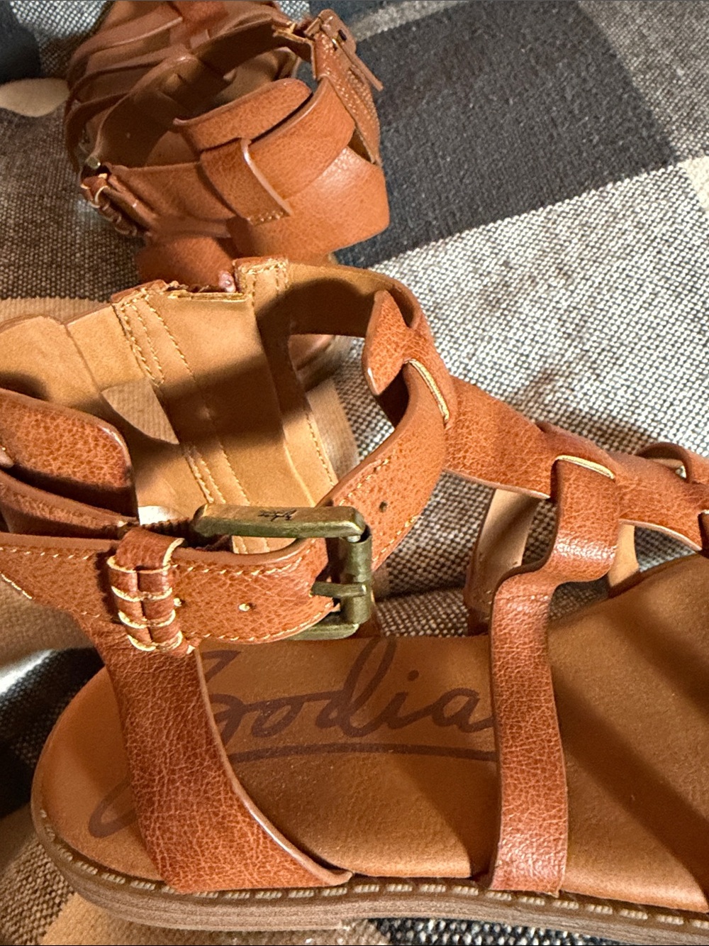 Zodiac Brown Leather Gladiator Sandals - Picture 6 of 6
